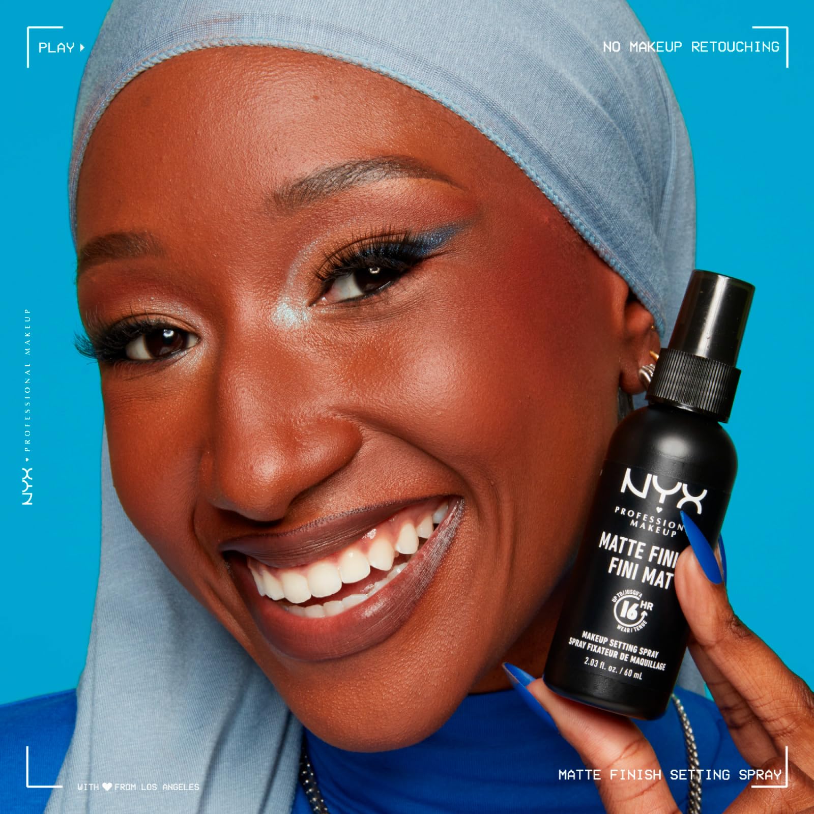 NYX Professional Makeup Spray Fissante Makeup Matte Finish Formula Leggera Vegana No Transfer a Lunga Tenuta 16h Versatile per Tutti i Tipi di Pelle - 4 Flaconi da 60ml