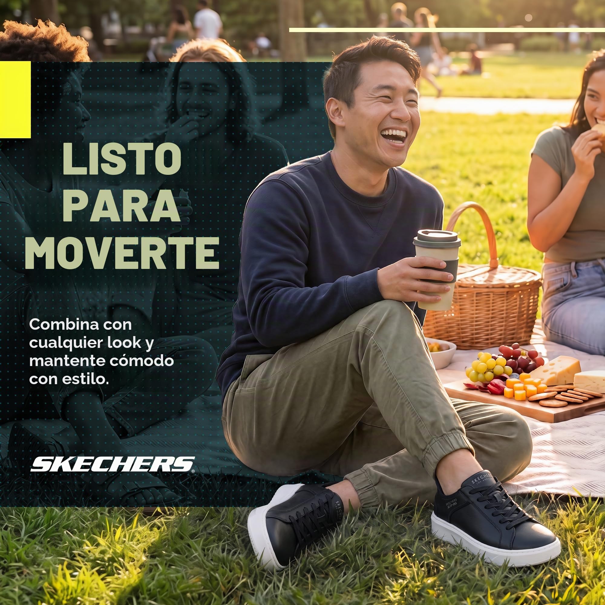 Skechers Hombre Court Break Double Vented Slip-On