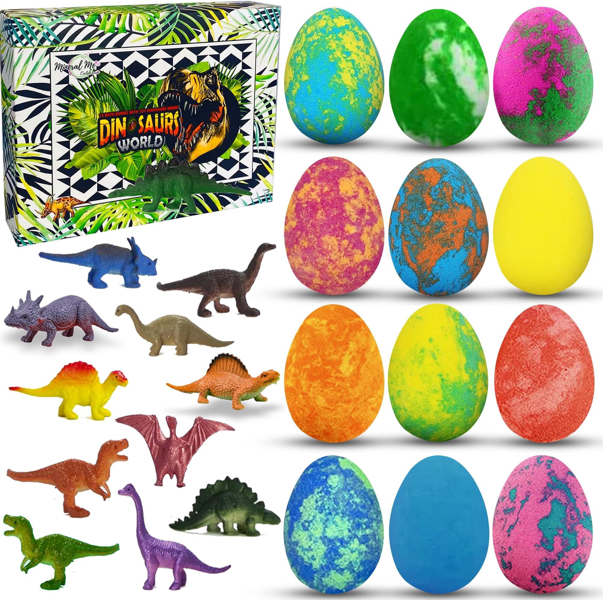 Bath Bombs for Kids with Surprise Inside 12 Dinosaur Bath Bombs with Toys Inside