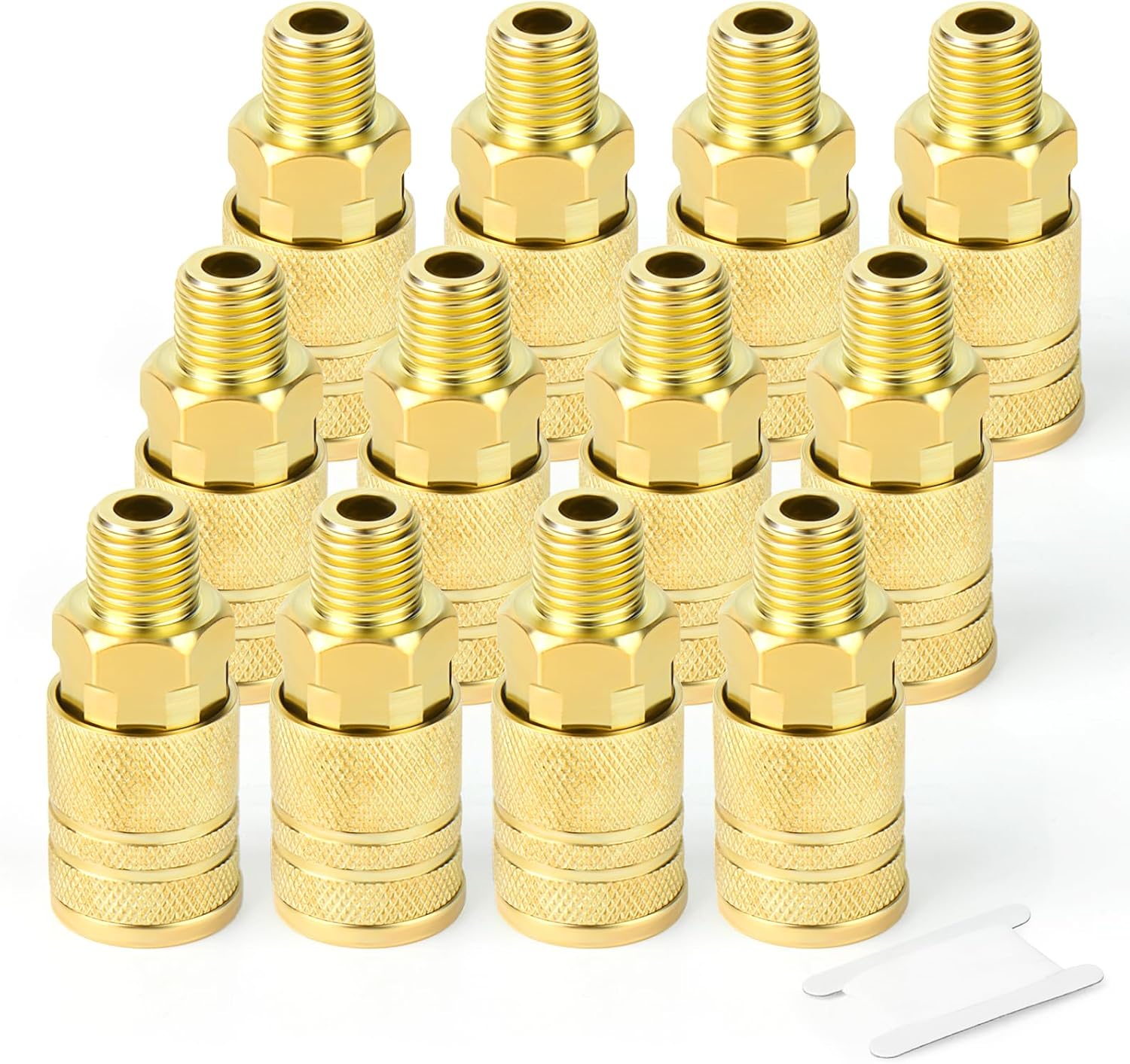 GASHER Brass1/4-Inch Female Industrial Coupler, 12pcs Quick Connect Air Coupler