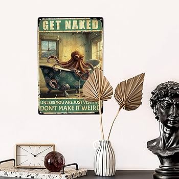 Letrero De Metal Divertido Para Baño - Mensaje Humorístico, 20x30 Cm, Decoración Retro Para Hogar O Bar