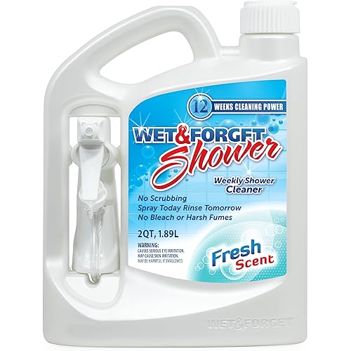 Wet & Forget Shower Cleaner Spray Multi-Surface Weekly Application Requires No Scrubbing, Bleach-Free Formula, Ready to Use, Fresh Scent, 3 Months of Cleaning, 64 Fluid Ounces, 1 Pack