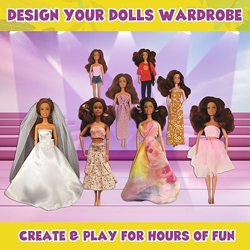 Miniatura 7 de Kits de diseño de moda para niñas. Aprende a usar patrones, dibujar y rediseñar patrones, coser y hacer un vestido de novia y más para la muñeca