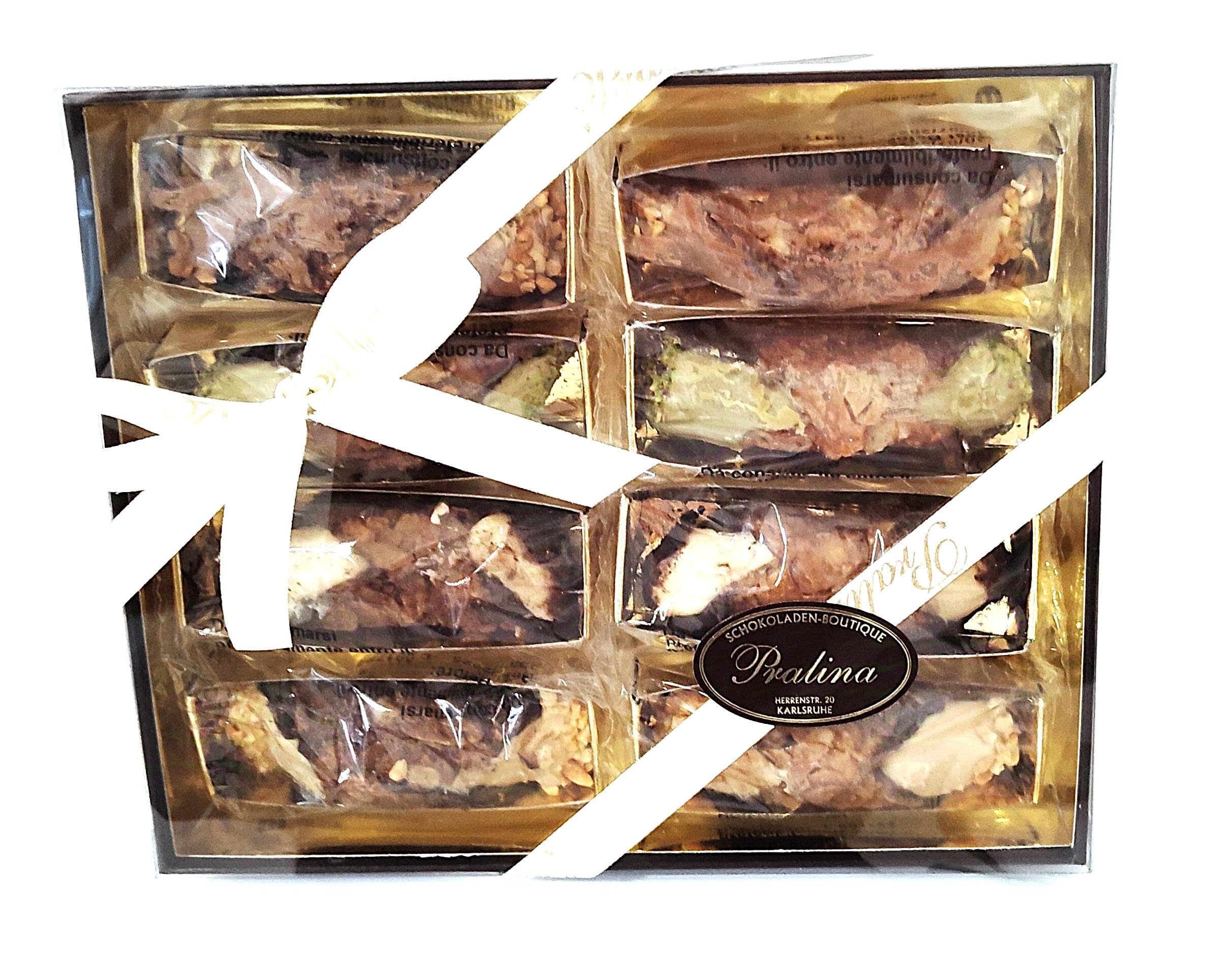 Cannoli siciliani, Cannoli Mischung 8 St. einzelverpackt, Mandelkrokantröllchen gefüllt mit Pistaziecreme, Nougat und Salz-Karamelcreme, ca. 300g
