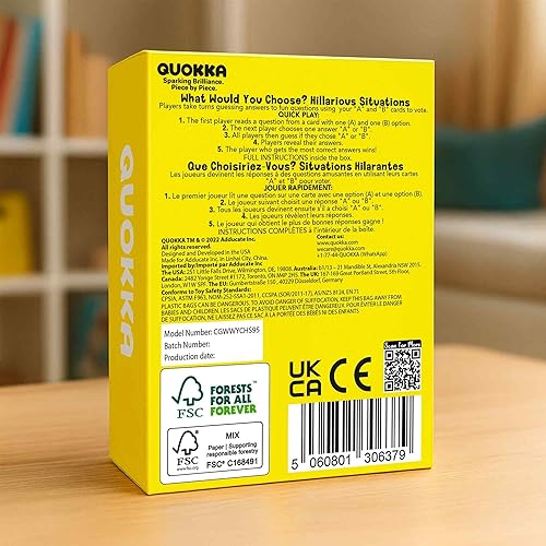 Miniatura 8 de QUOKKA Juego de cartas para adolescentes, niños y adultos Más de 500 situaciones divertidas Qué elegirías el desafío Familia y fiesta para noches