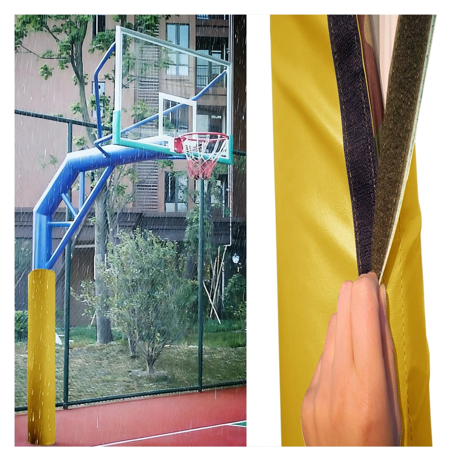 Imbottitura spessa in schiuma per bastoni da basket, protezione durevole contro gli urti per sport all'aria aperta, protezione di sicurezza resistente alle intemperie per bastoncini da basket
