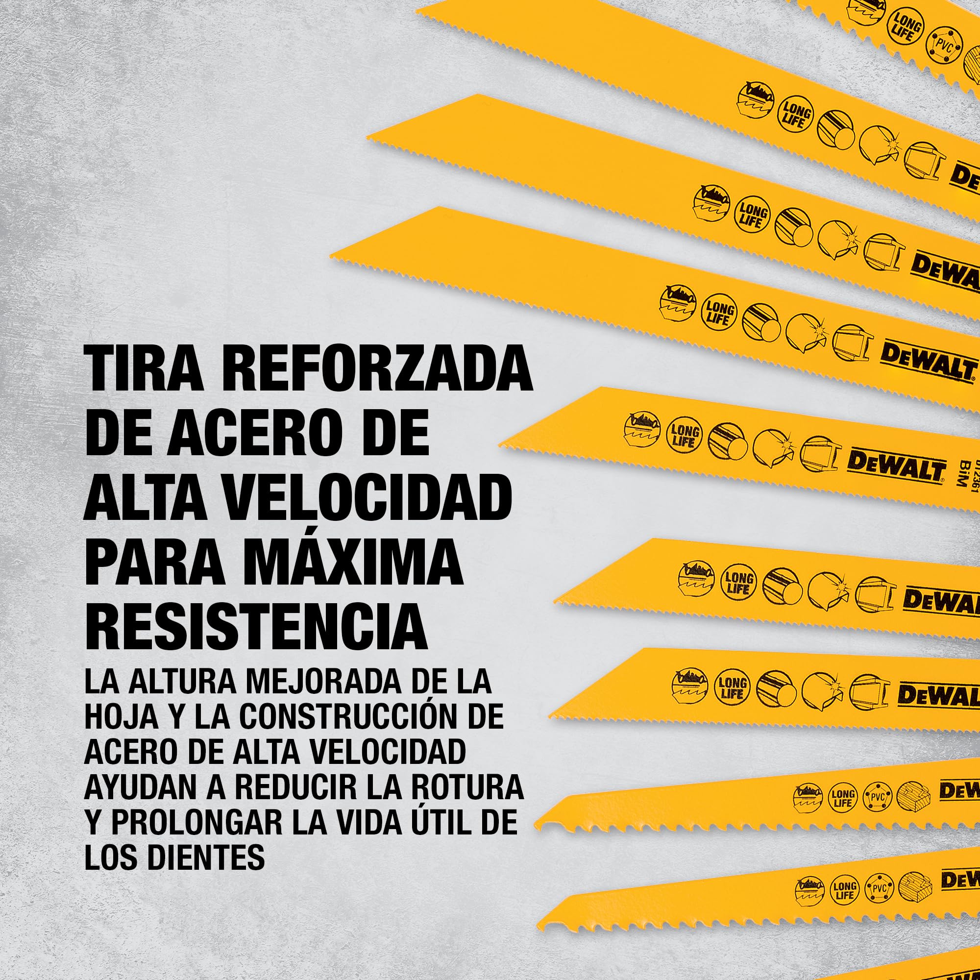 DEWALT Juego de hojas mixtas Bi-Metal para sierra reciproca con estuche para almacenamiento (12 piezas), DT2445-QZ