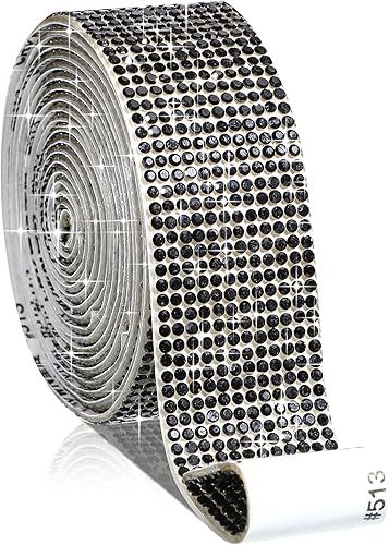 Zonon - Tiras adhesivas con diamantes de imitación para manualidades y decoración de Navidad, automóvil y celular, rollo, cinta con joyas, 2 mm