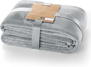 DecoKing Couverture 200 x 220 cm Plaid Microfibre Polaire Doux Câlin Gris Mic