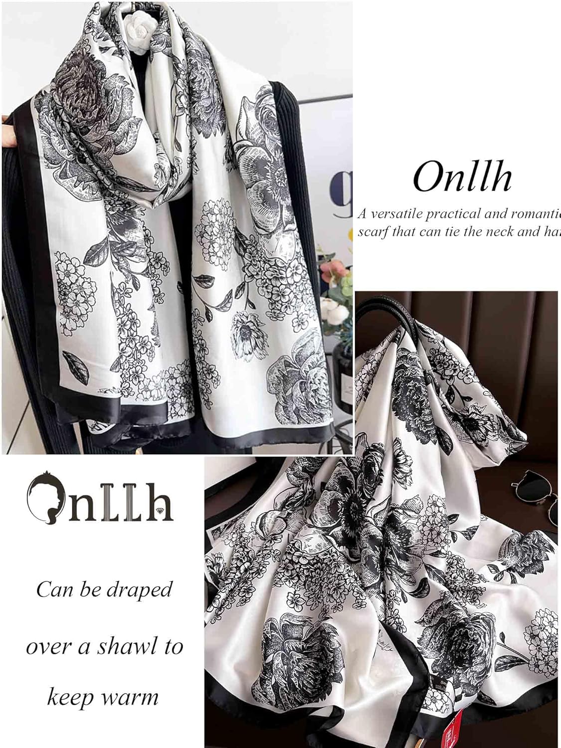 Large Shawl Scarf For Women Lightweight Wraps Silky Headscarf Long Sunscreen Scarfs - Image 7