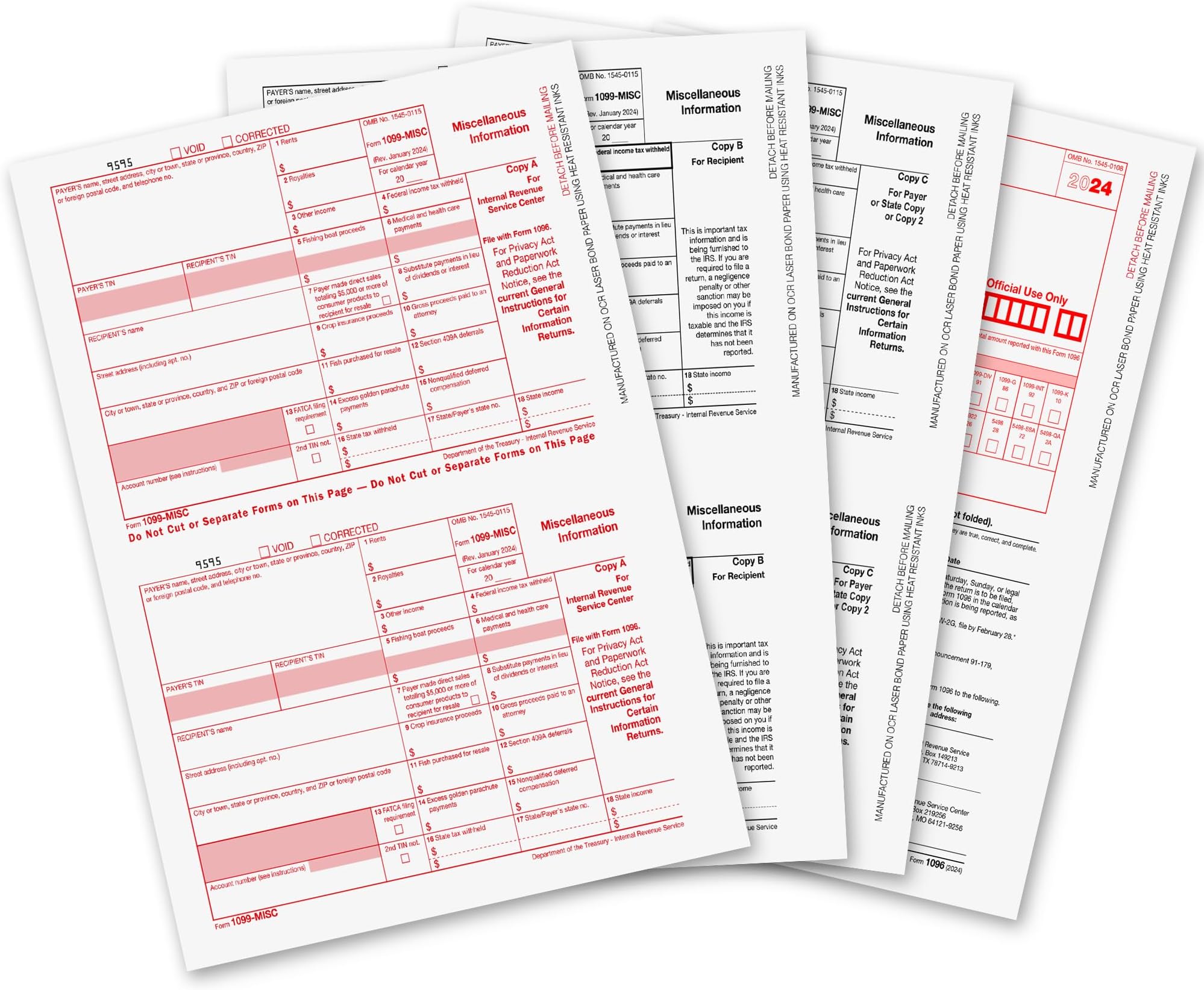 Amazon.com : 1099 MISC Forms 2024, 1099 MISC Laser Forms IRS Approved ...