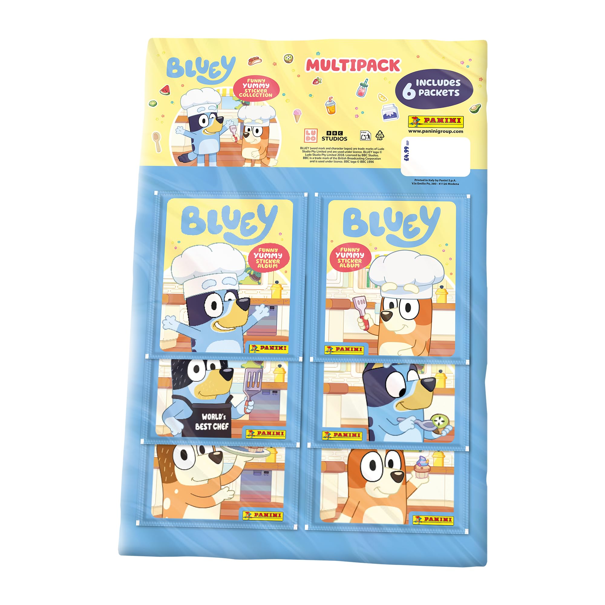 Panini Bluey Funny Yummy Stickers Collection 2026 Multipack (6 packets)