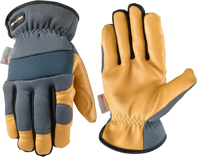 Wells Lamont Men's Winter ComfortHyde Thinsulate Leather Work Glove, XLarge | ComfortHyde Leather, 3M Thinsulate, Grain Leather, Reinforced Fingertips, Spandex Back, Shirred Elastic Wrist