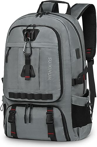 Miniatura 9 de Mochila de viaje de 35L para hombres, mochila para portátil aprobada por la TSA, mochila de negocios para el trabajo resistente al agua, color negro