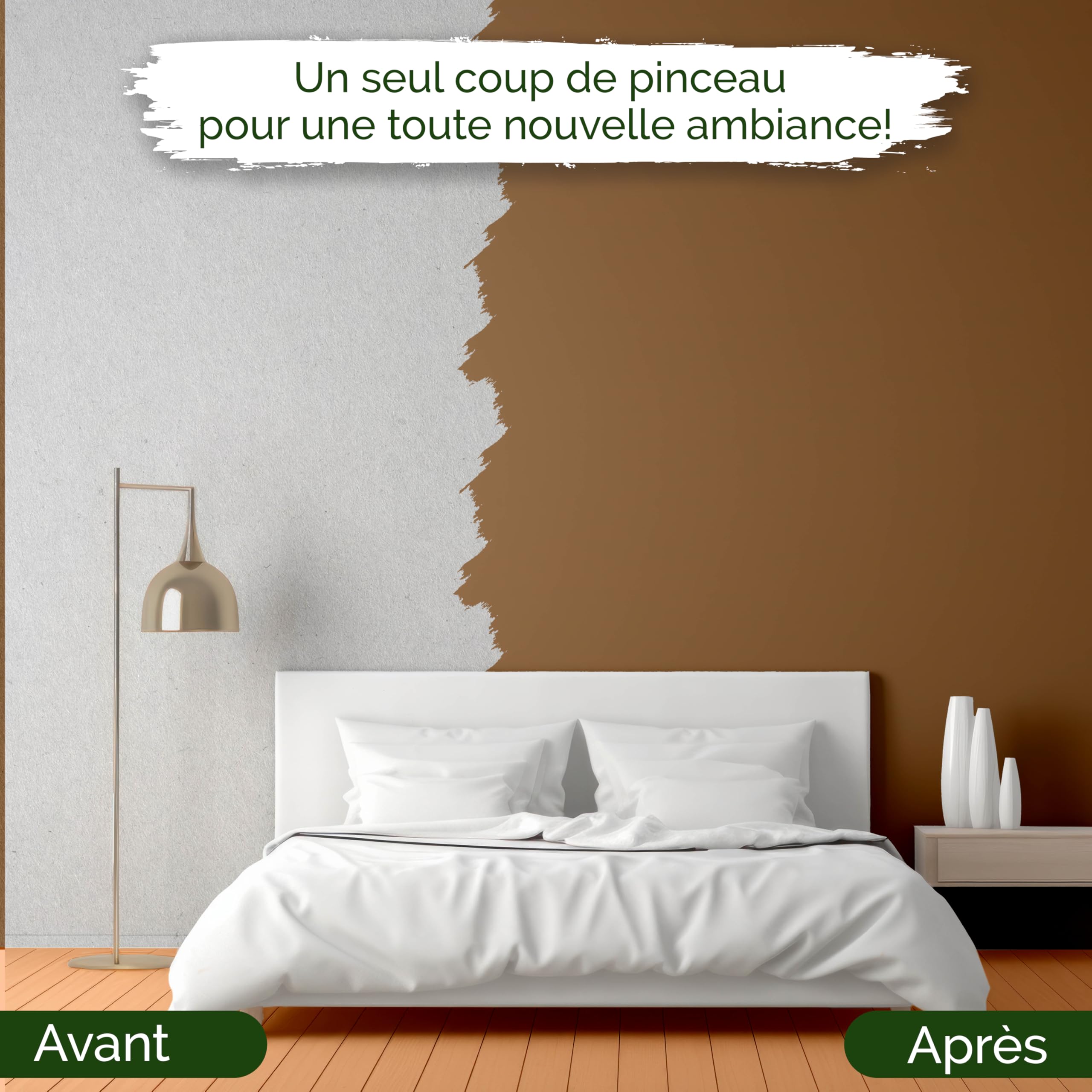 Peinture murale grise pour intérieur – 5 litres & classe de pouvoir couvrant 1, sans traces, peu de gouttes & peinture écologique, sans COV – (Certain Cinnamon)