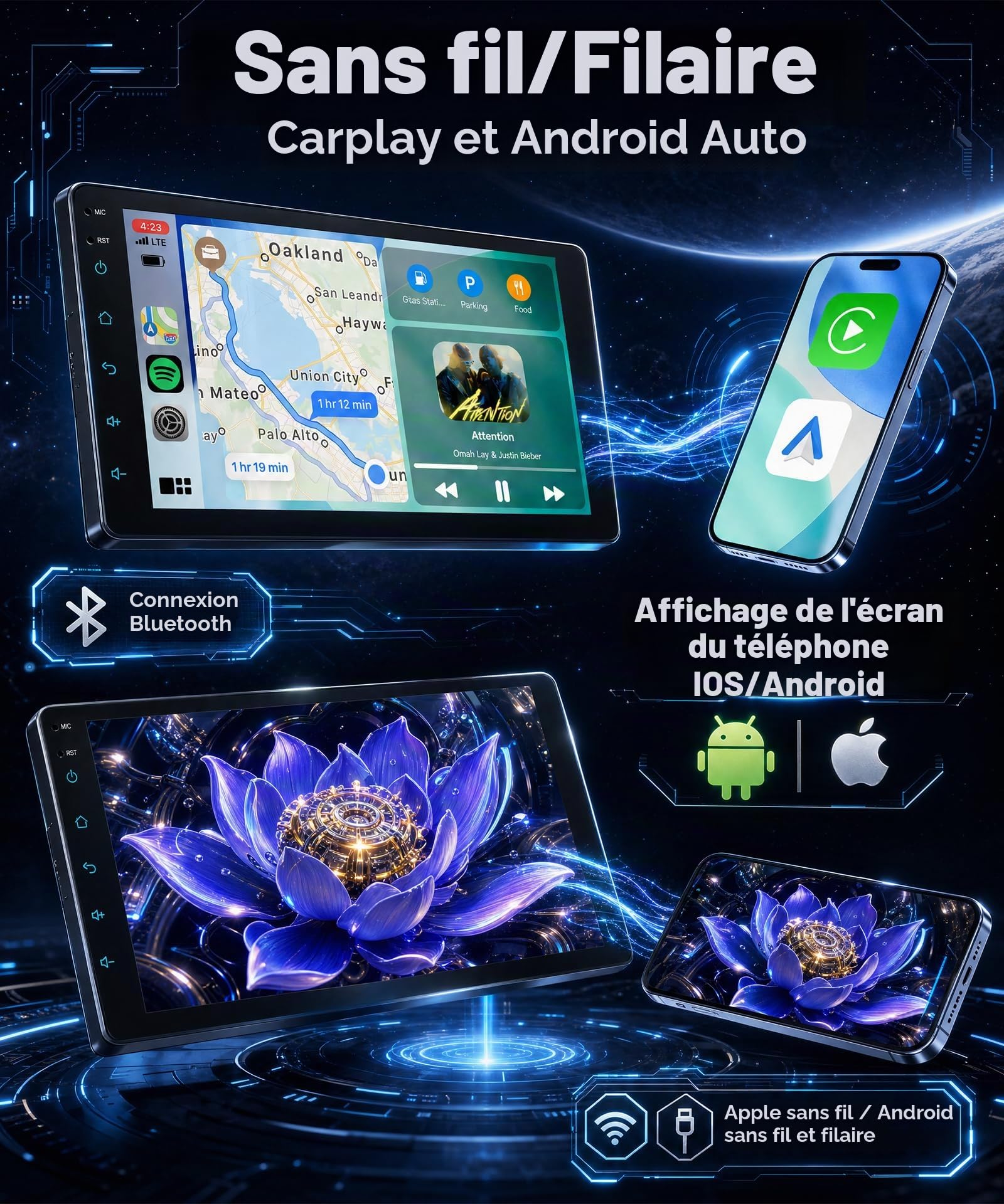 Rimoody Autoradio pour Renault Trafic 2001-2010/Opel Vivaro 2006-2010/Nissan Primastar 2006-2014 10.1 Pouces Écran Tactile, sans Fil Carplay Android Auto You-Tube DSP EQ VI-Link Bluetooth FM/RDS SWC