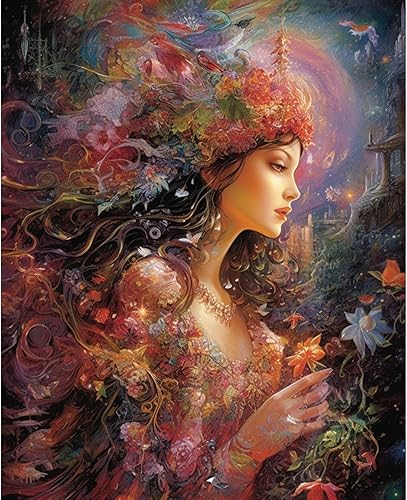 Tucocoo Kits de pintura por números, 16 x 20 pulgadas, lienzo digital para niñas, pintura al óleo para adultos con pinceles y pigmento acrílico,