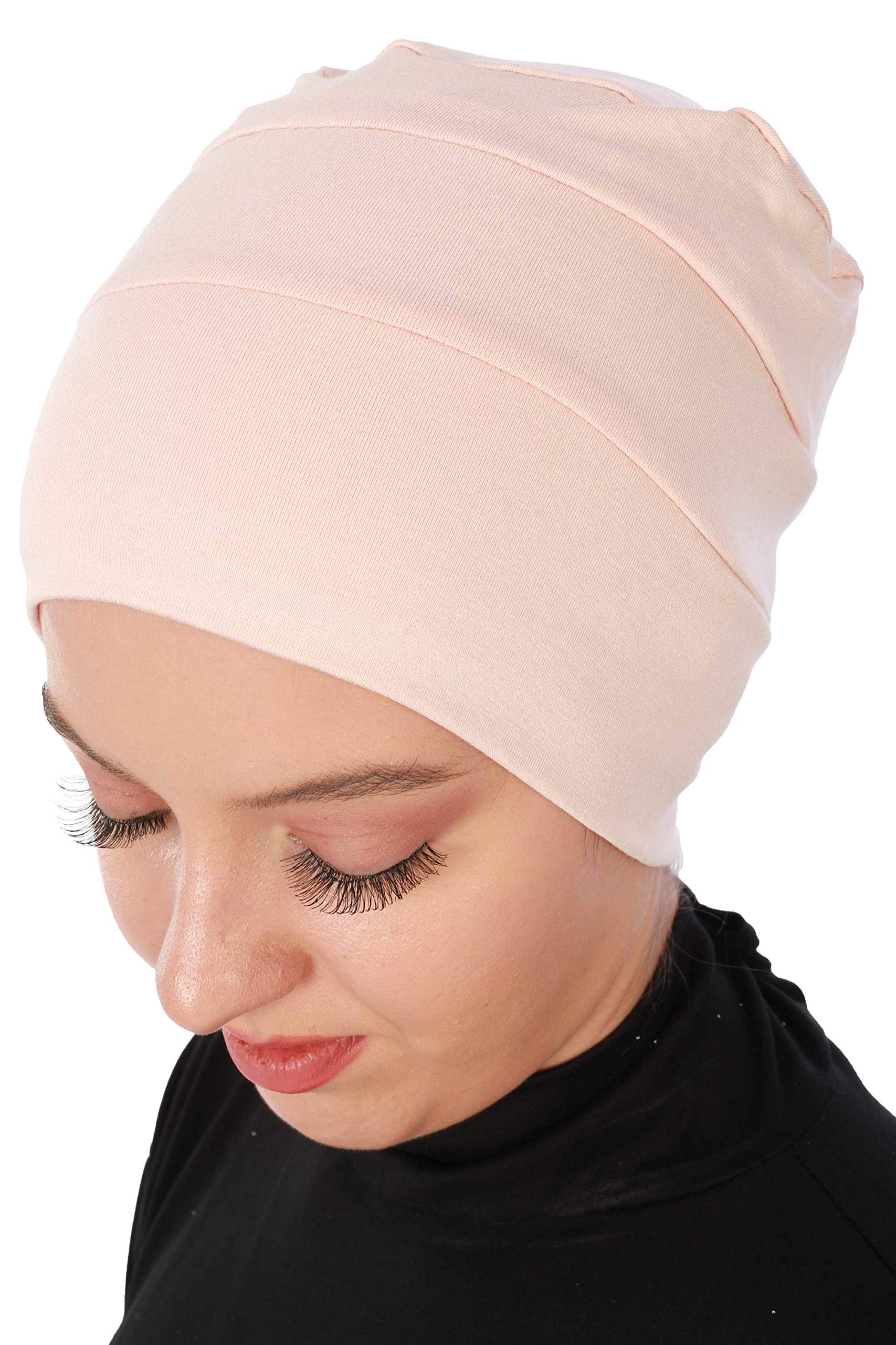 Aisha's Design Women's Powder Instant Turban Head Wraps, Cotton Hijab Scarf, Ready To Wear Head Scarf For Uk, Bandanas For Hijab Undercap, Turban Headbands For Turban, Cancer Cap