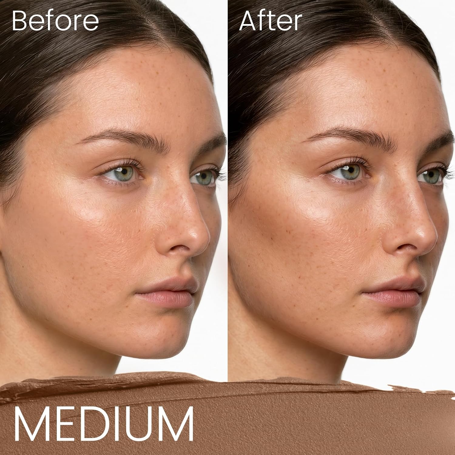 UNICOS Cream Contour Stick, Ergonomic Sculpting Makeup with Cream-to-Powder Formula, 24H Waterproof & Sweat-Proof Matte Face Bronzer, Non-Comedogenic for Cheeks, Nose & Jawline, Medium
