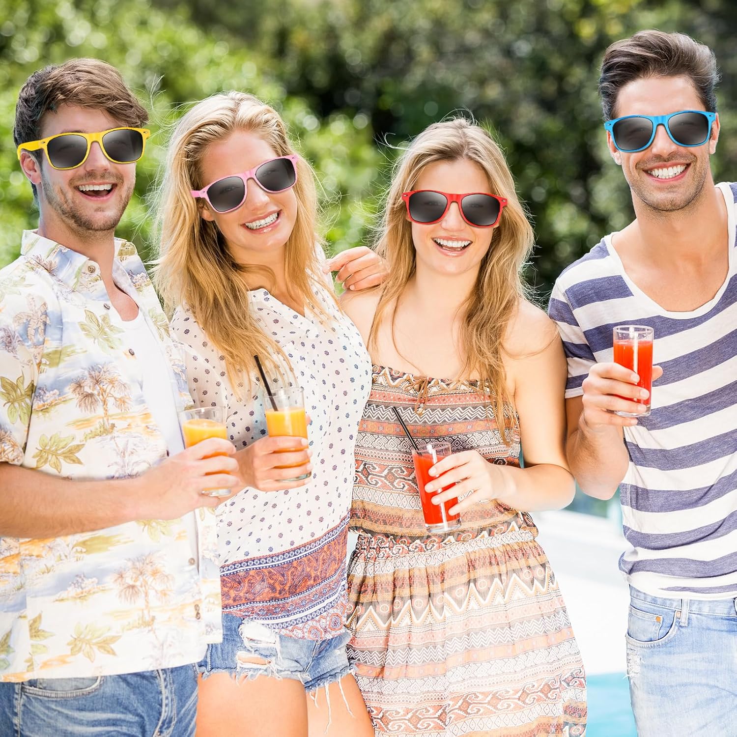 NEBURORA 24 Pack Neon Sunglasses Bulk Classic Retro Multicolor Party Sunglasses for Goody Bag Fillers Toys Adult Men Women Birthday Summer Beach Party Favors - Image 6