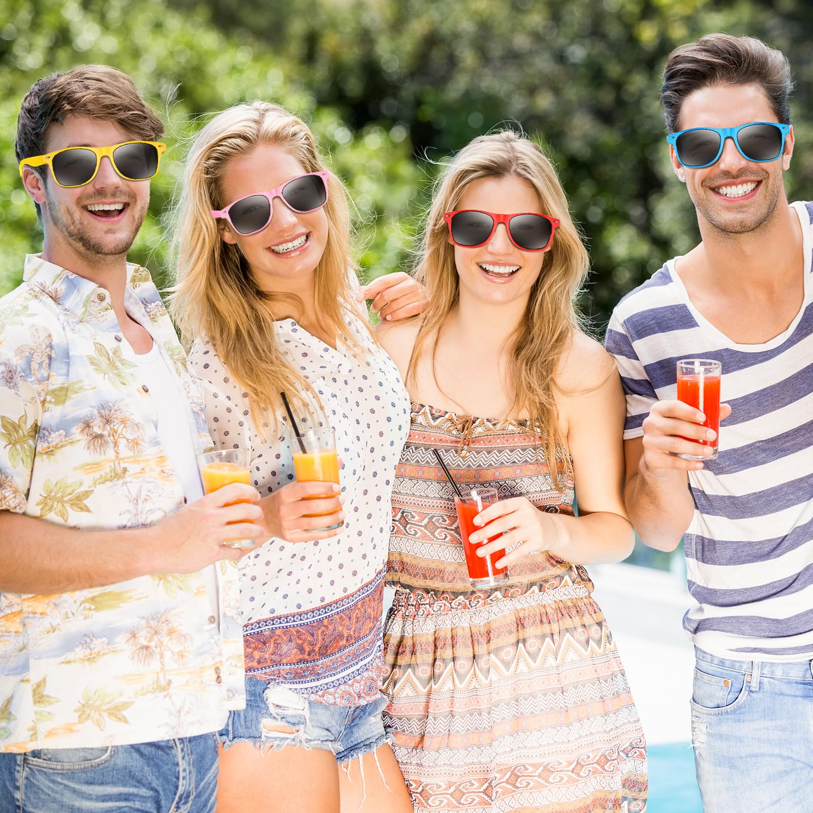 NEBURORA Neonowe okulary przeciwsłoneczne luzem, klasyczne, retro, wielokolorowe, na imprezę, do wypełniaczy toreb na prezenty, letnie upominki na imprezę plażową