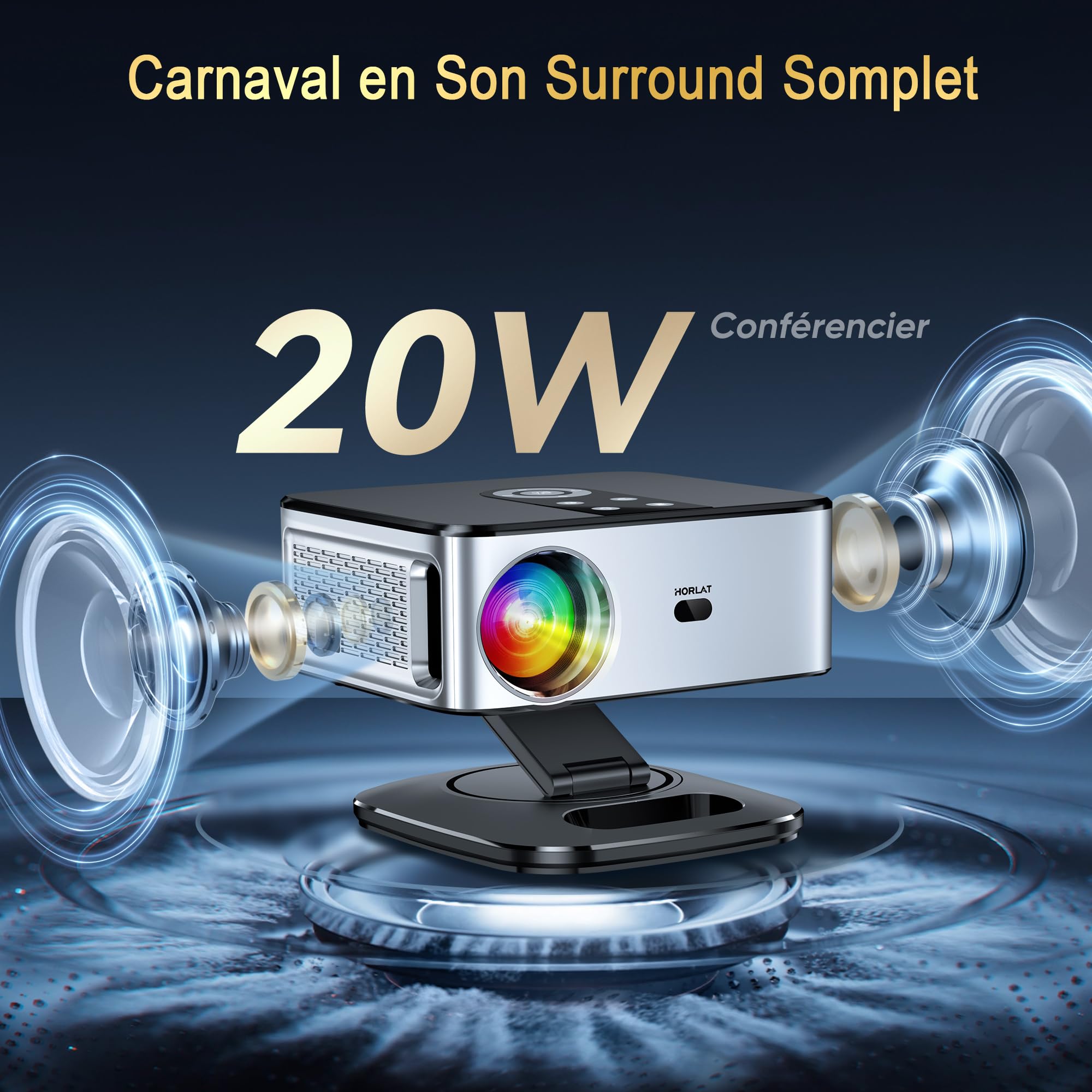 Videoprojecteur【1500 ANSI/Google TV/Netflix Officiel】 Projecteur 4K Supporté Auto Focus, Google Play Contrôle Vocal, Projector WiFi6 Bluetooth5.2, Retroprojecteur 38000 Lumen Home Cinéma