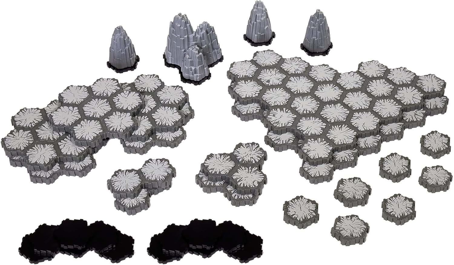 Renegade Game Studios Heroscape Caverns of Valhalla Terrain Expansion, 34-Piece Dungeon Hex Tiles & Rock Outcrops