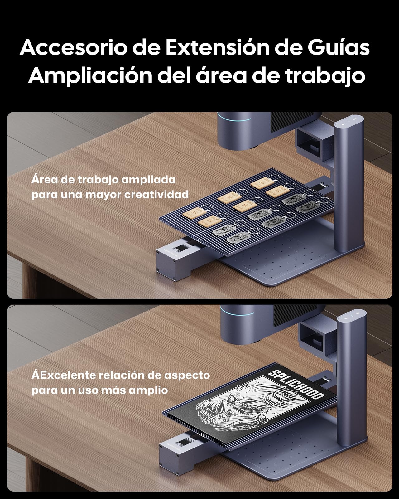 LaserPecker LP4 grabadora láser dual con módulos rotatorio y deslizante