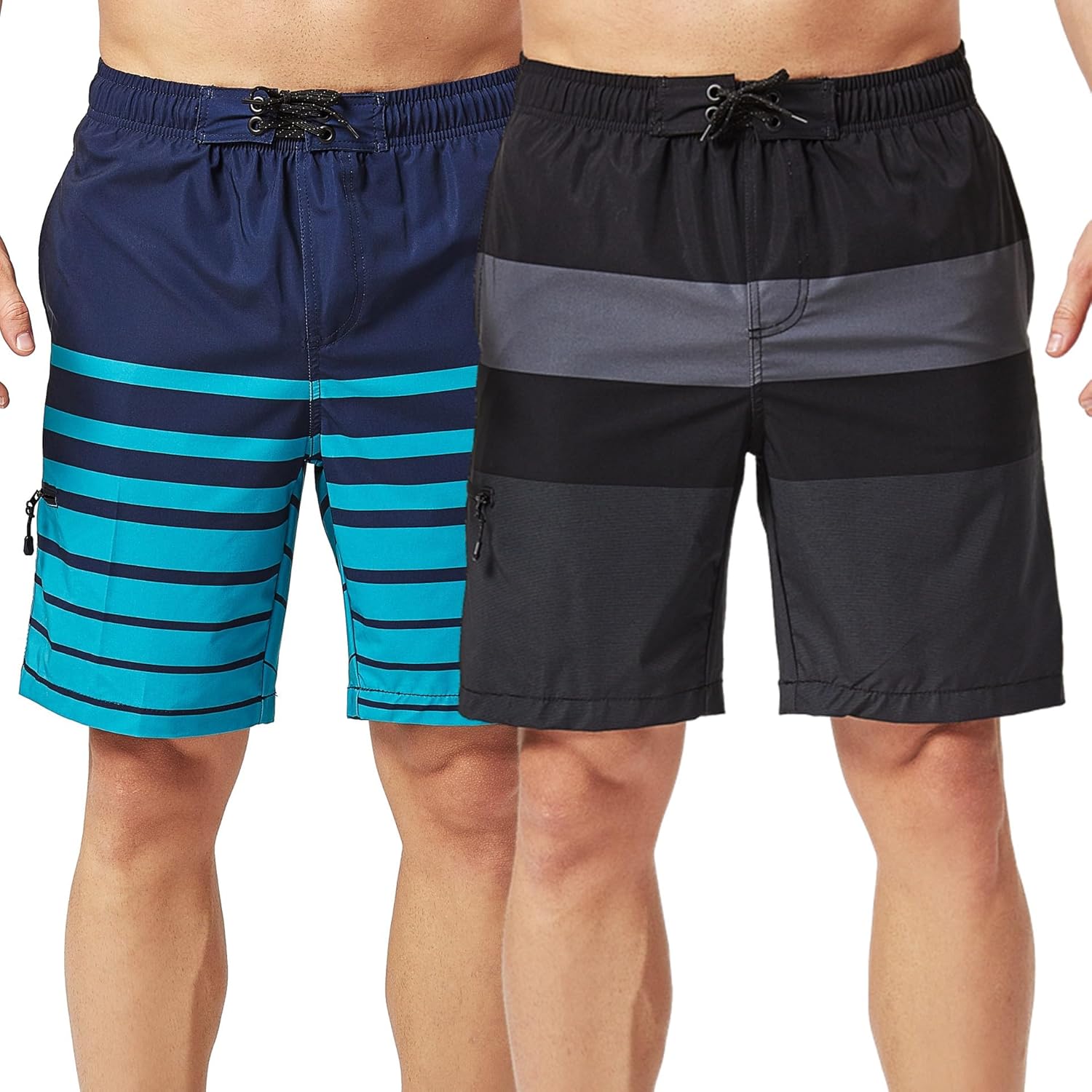 TEX2FIT 2-Pack Stretchy Mens Swim Shorts 9 Inch In… TEX2FIT 2-Pack Stretchy Mens Swim Shorts 9 Inch In…