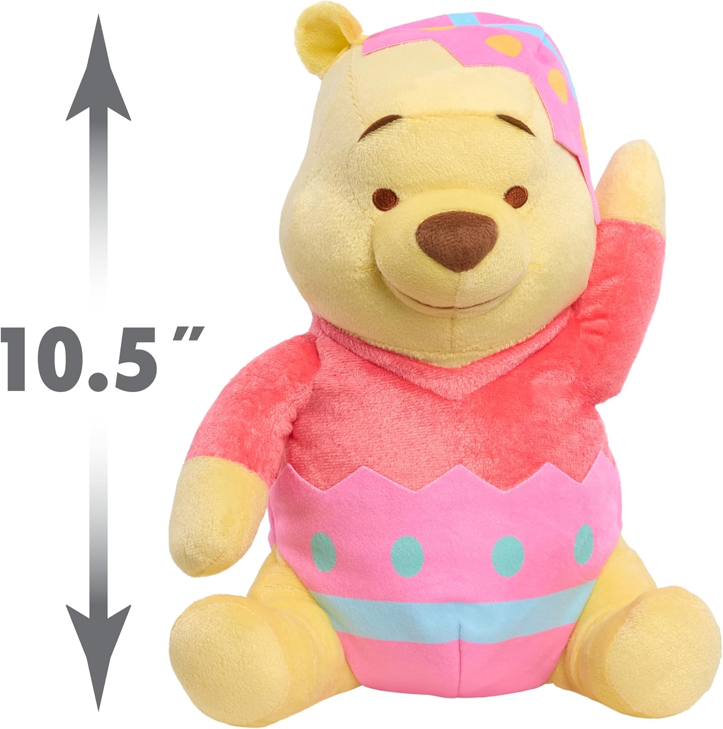 Disney Winnie the Pooh Easter Large Plush – 10.5" Soft Stuffed Toy in Decorated Egg Outfit with Embroidered Details, Cute Spring & Easter Basket Gift for Kids Ages 2+