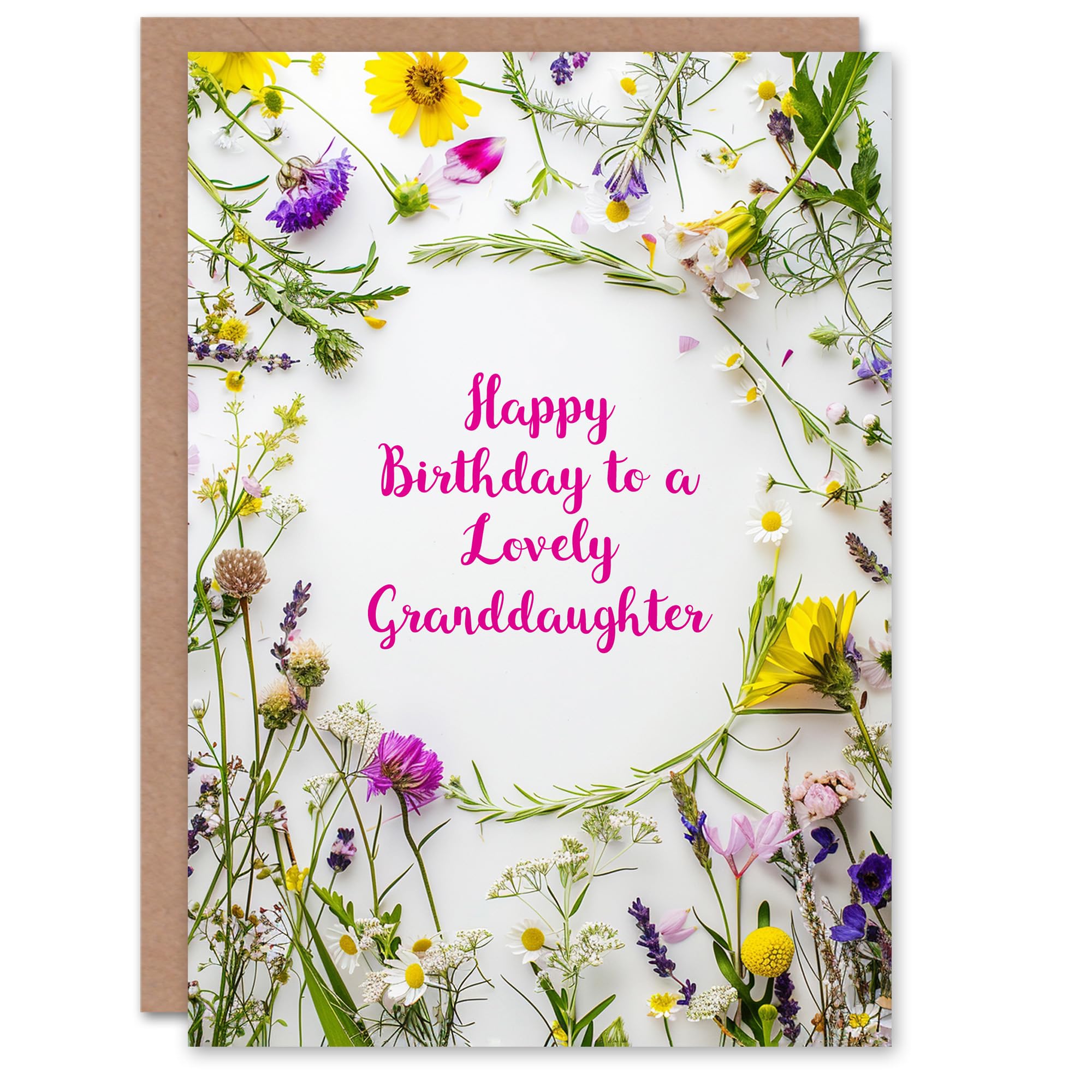 Artery8 Women's Greeting Card - Happy Birthday - Spring Meadow Floral - Green