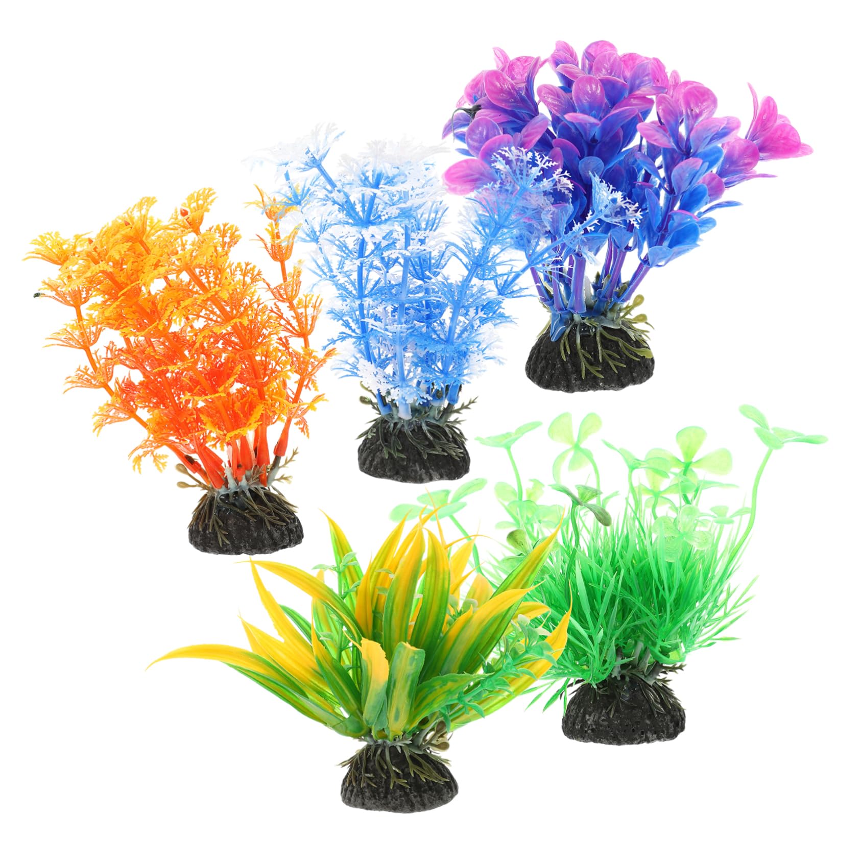 Alipis 5 Set Piante Acquatiche Artificiali per Acquari Decorazioni per Realistiche E Sicure Ornamentali per Domestici E Uffici 5 Pezzi*5