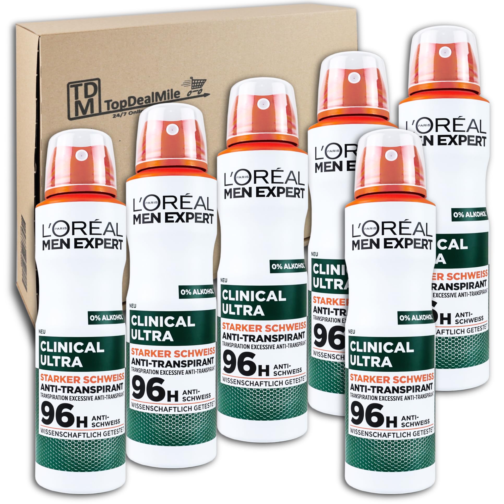 TopDealMile- Vorratspack - für Deodorant L'Oréal Paris Men Expert DeoClinical Ultra Spray 6 x 150 ml
