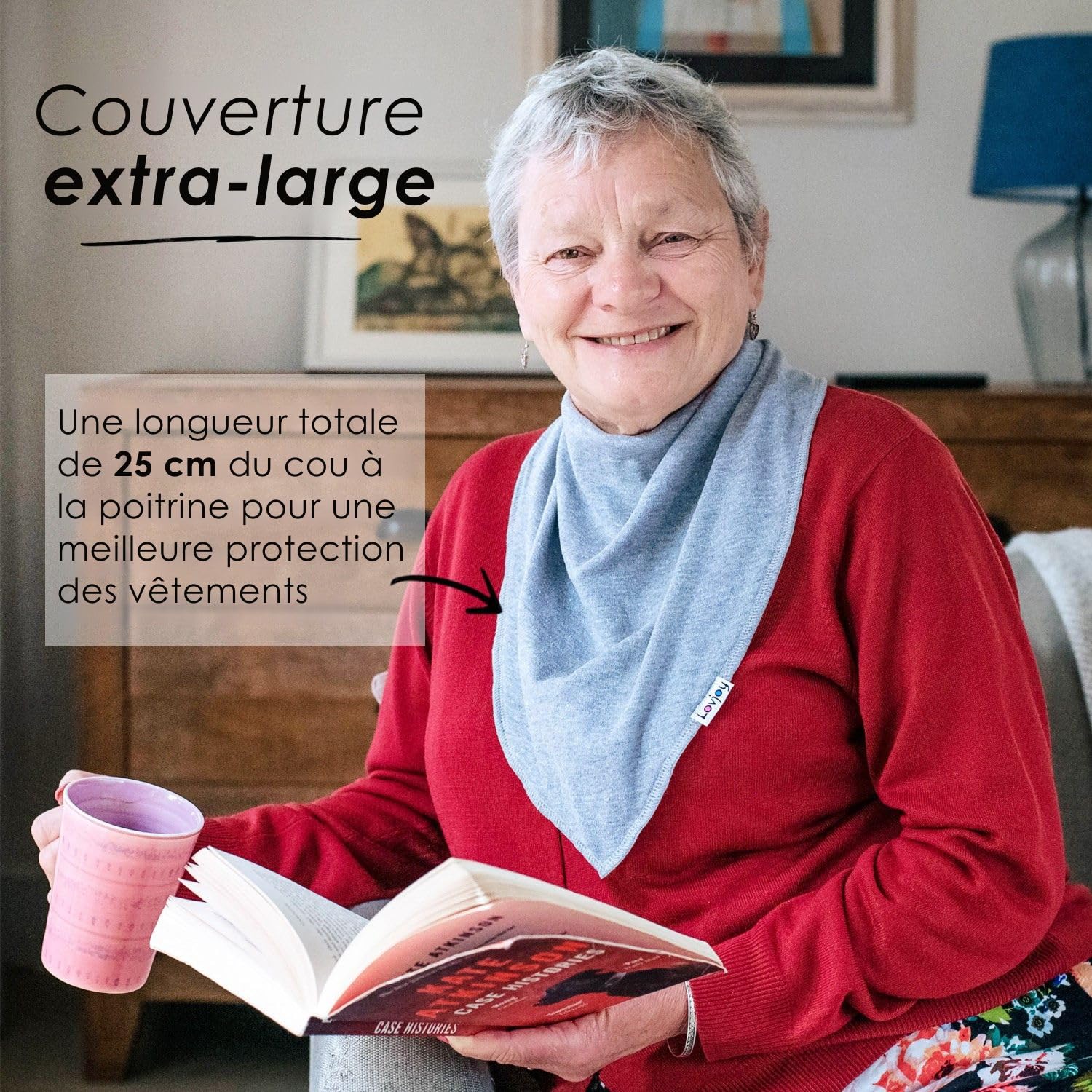 Lovjoy Bavettes en bandana extra larges/pour adolescents, aux jeunes adultes et personne âgée/Special needs/Super-Absorbants/Ajustable/Multi-Usages