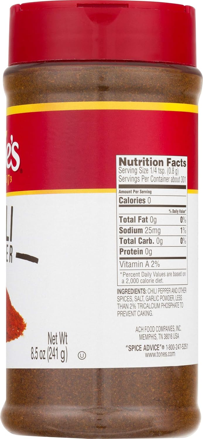 Tone's Chili Powder, 8.50 Ounce (Pack of 6)