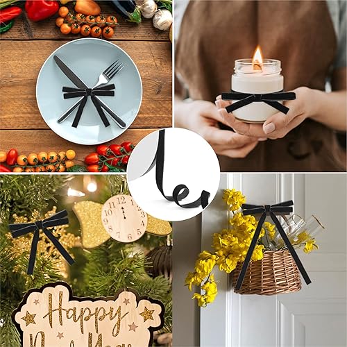 Miniatura 68 de Cinta de terciopelo caqui, cinta de terciopelo dorado vintage de 5/8 pulgadas x 25 yardas, cintas finas para adornos de árbol de Navidad, envoltura