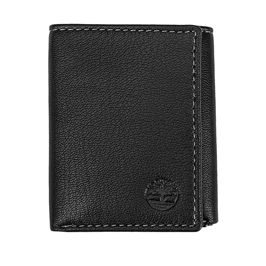Carteira masculina Timberland de couro dobrável com porta-documento, Tan (Cloudy), tamanho único