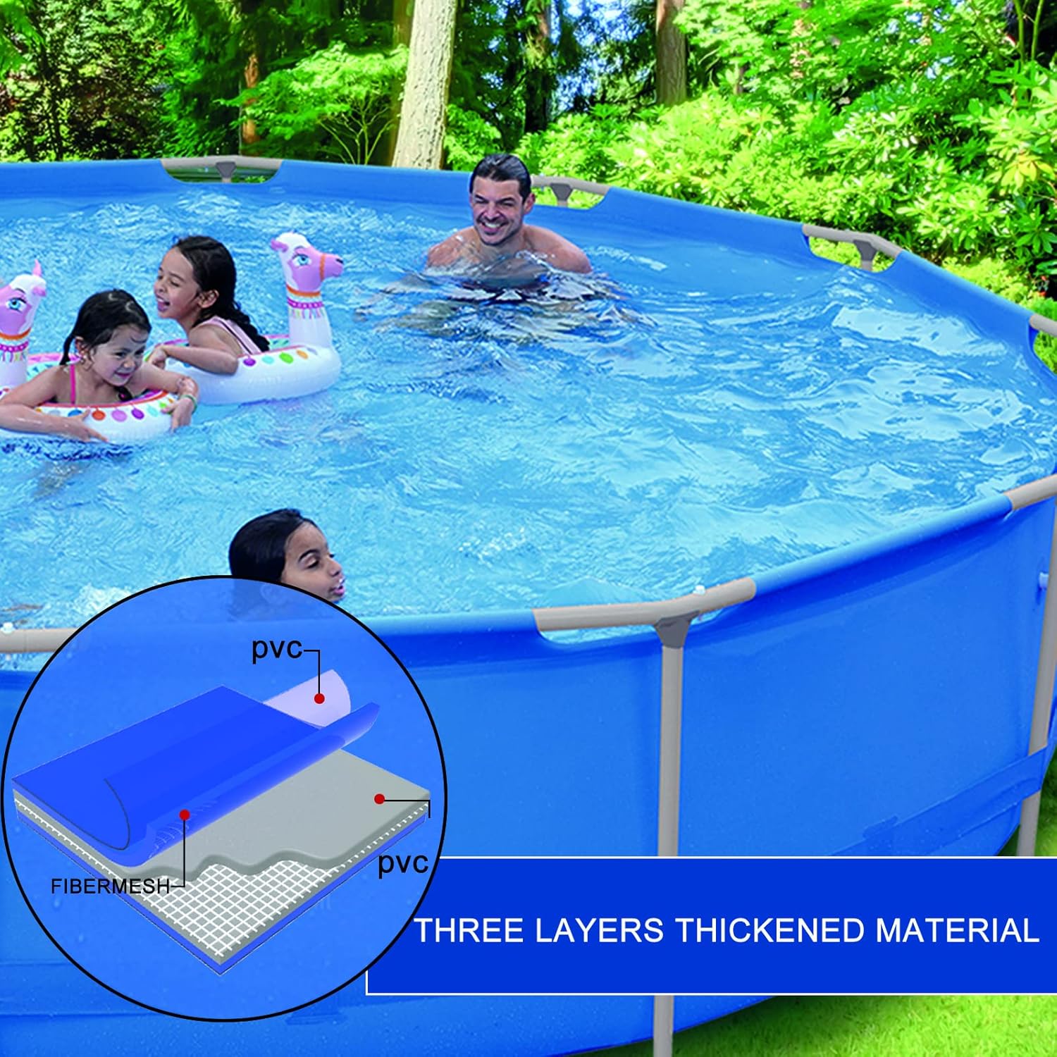 12ft x 30in Above Ground Swimming Pool,Outdoor Round Frame Steel Frame Pool for Backyard Garden