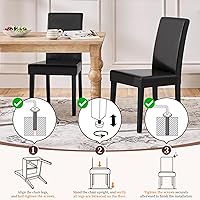 Vista 7 de Yaheetech Juego de 2 sillas de comedor modernas de piel sintética con patas de goma y asiento acolchado para cocina, sala de estar, restaurante