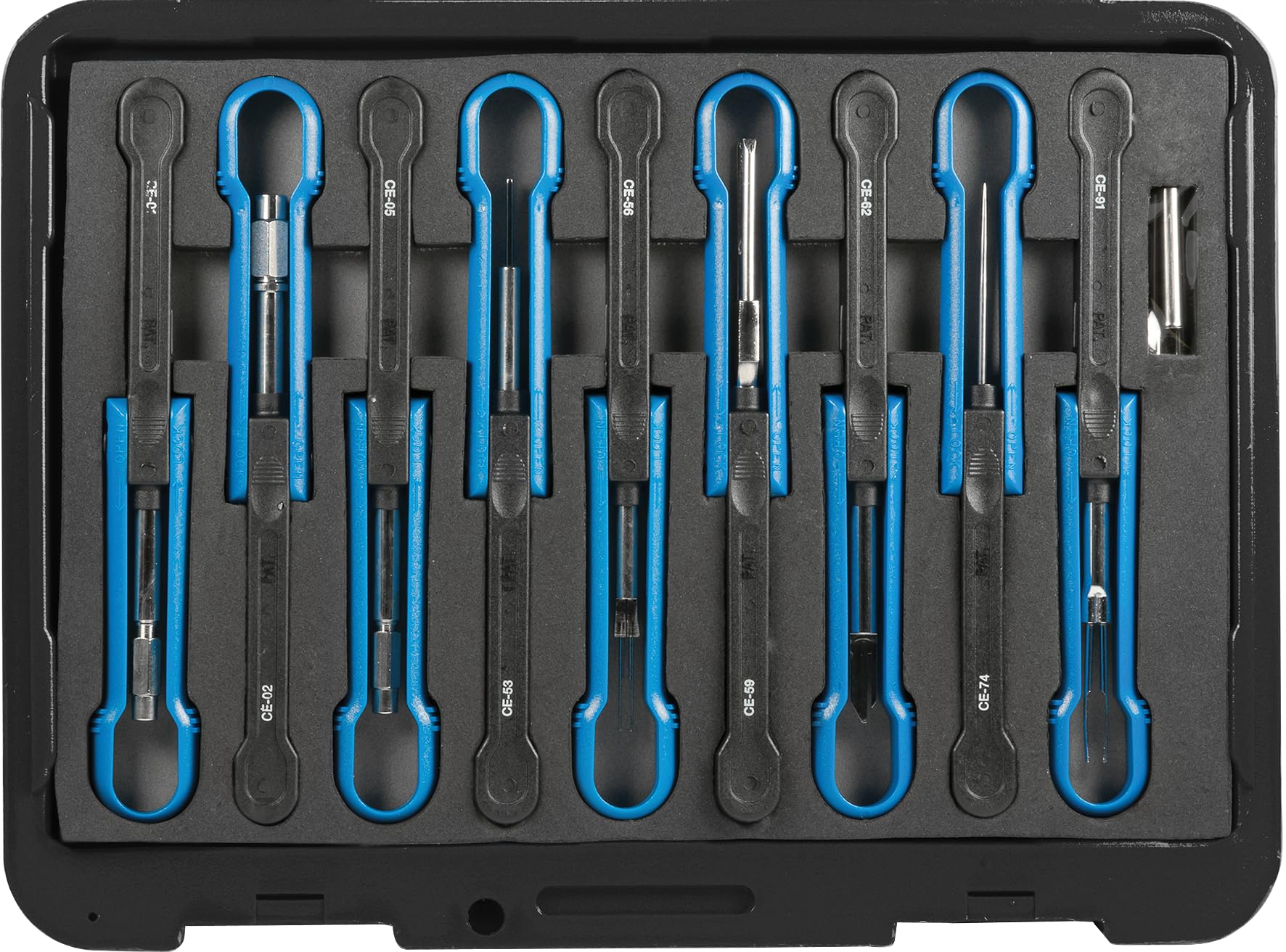 SW-Stahl 32100L Entriegelungswerkzeug-Satz - 9-teilig KFZ Demontage-Set | Universal Ausbau-Werkzeug für Steckverbindungen und Auto Innenverkleidung - Edelstahl mit ergonomischem Kunststoffgriff