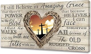 Cao Gen Decor Art Amazing Grace Christian Wall Art Canvas Cross Decor