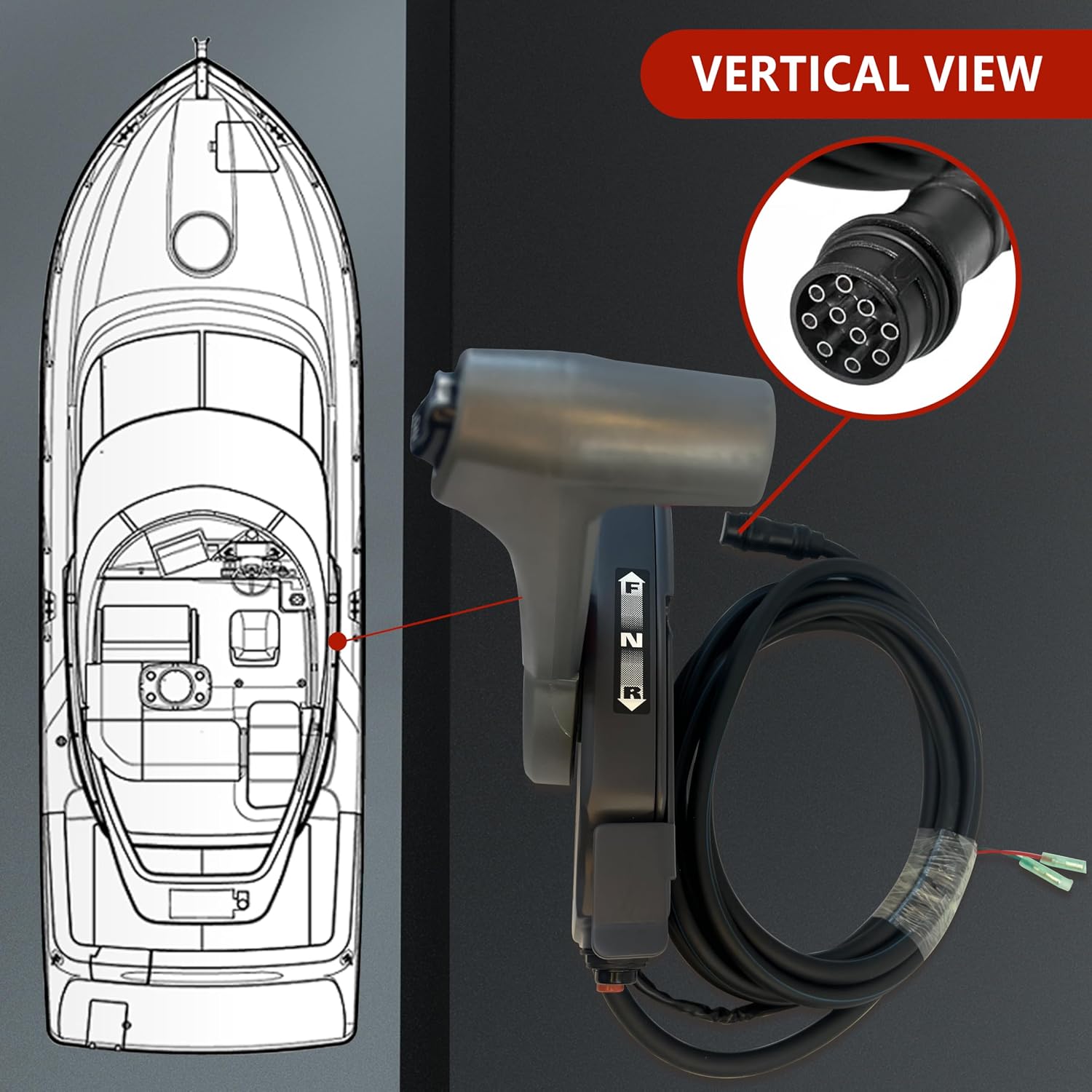 Outboard Remote Control Box,Side Mount Push Open Outboard Motor,New Generation Boat Throttle Control For Yamaha With 10 Pin Cable 16.7Ft Harness OEM 703-48207(upgraded version 703-48205)