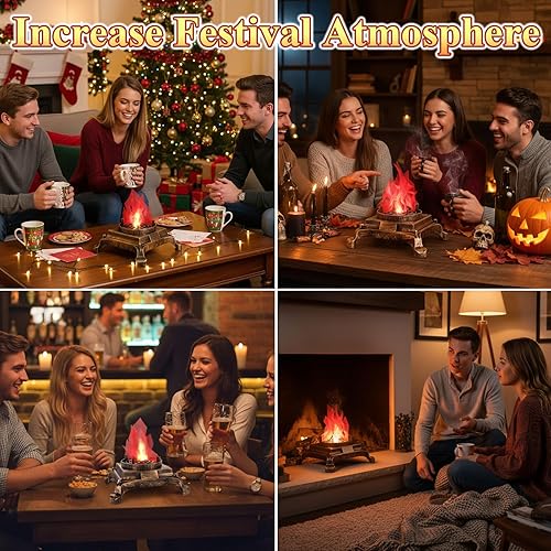 Miniatura 4 de LiveGo Luz LED 3D con efecto de llamas de fuego falsas, luz de llama artificial LED de 110 V, lámpara de llama parpadeante realista, lámpara