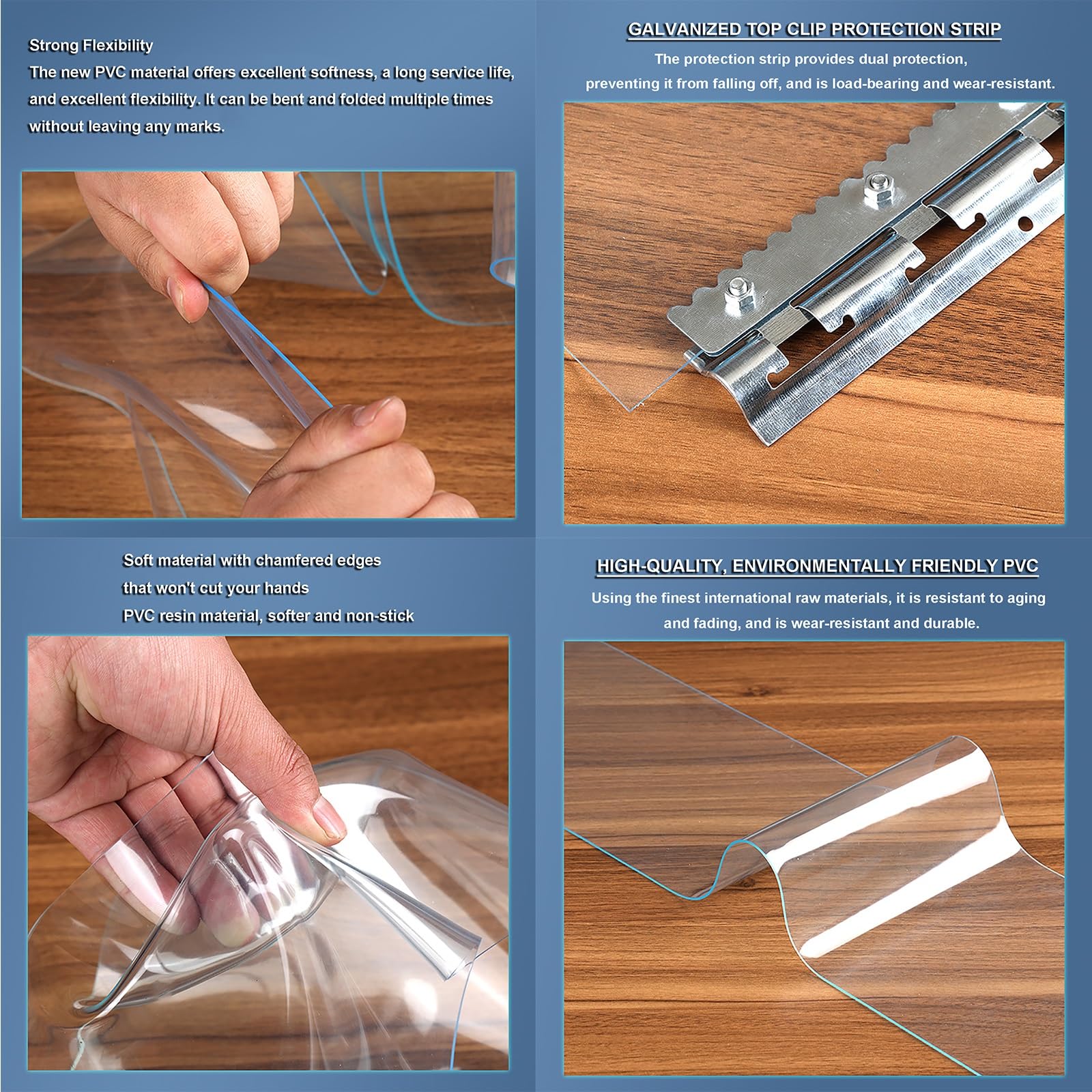 Rideau À Lanières en Plastique Transparent Isolant Rideau Porte Lanieres Rideaux À Lamelles Convient aux Chambres Froides D'entrepôt,Rideau à Lanière PVC(150x260cm/59.05x102.3in)
