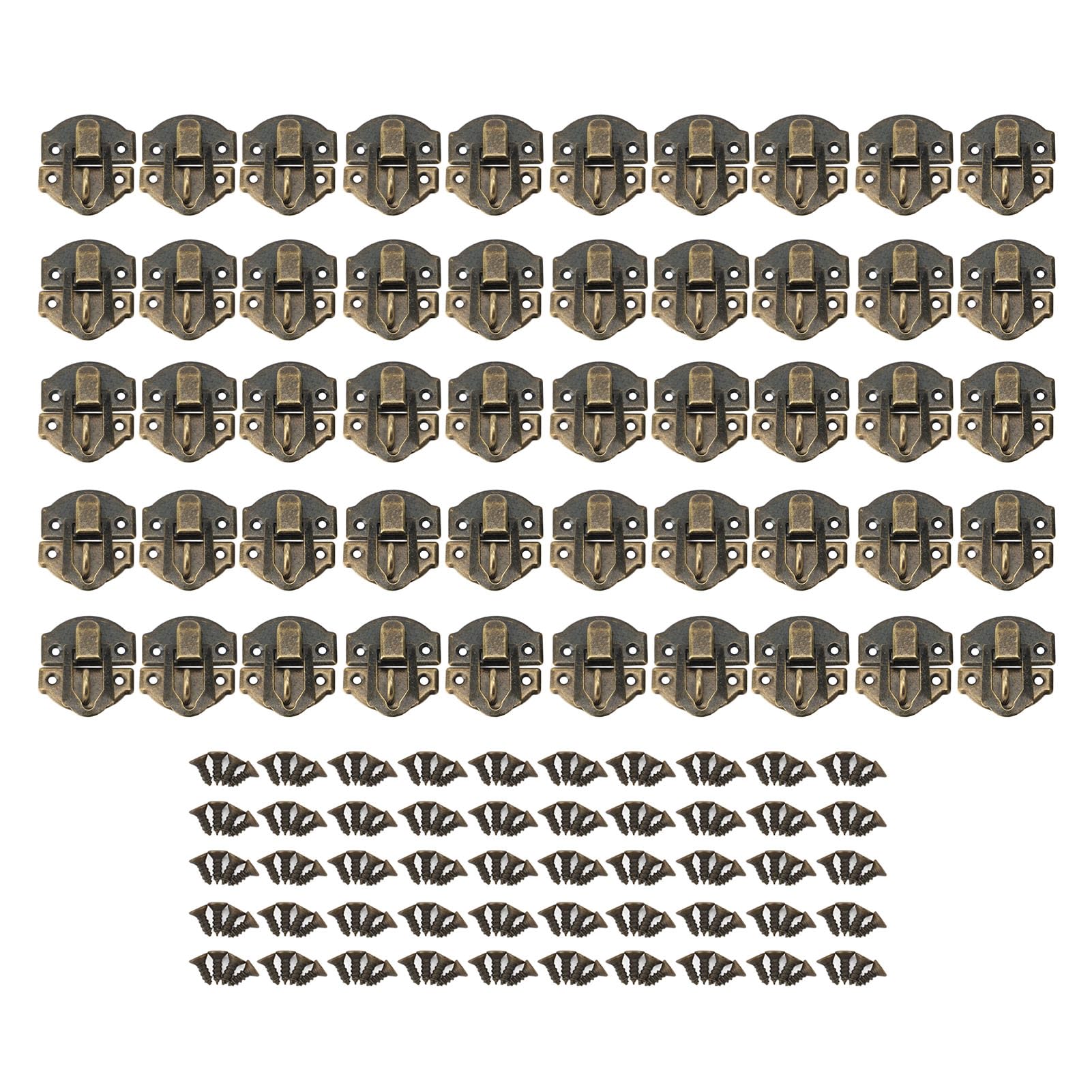 Antique Decorative Hasp Latch, Jewelry Box Hasp Latch Clasp with Screws, Iron Vintage Decorative Hasp Latch Safety Packlock Clasp Gate Locks for Wooden Box, (Bronze Color)