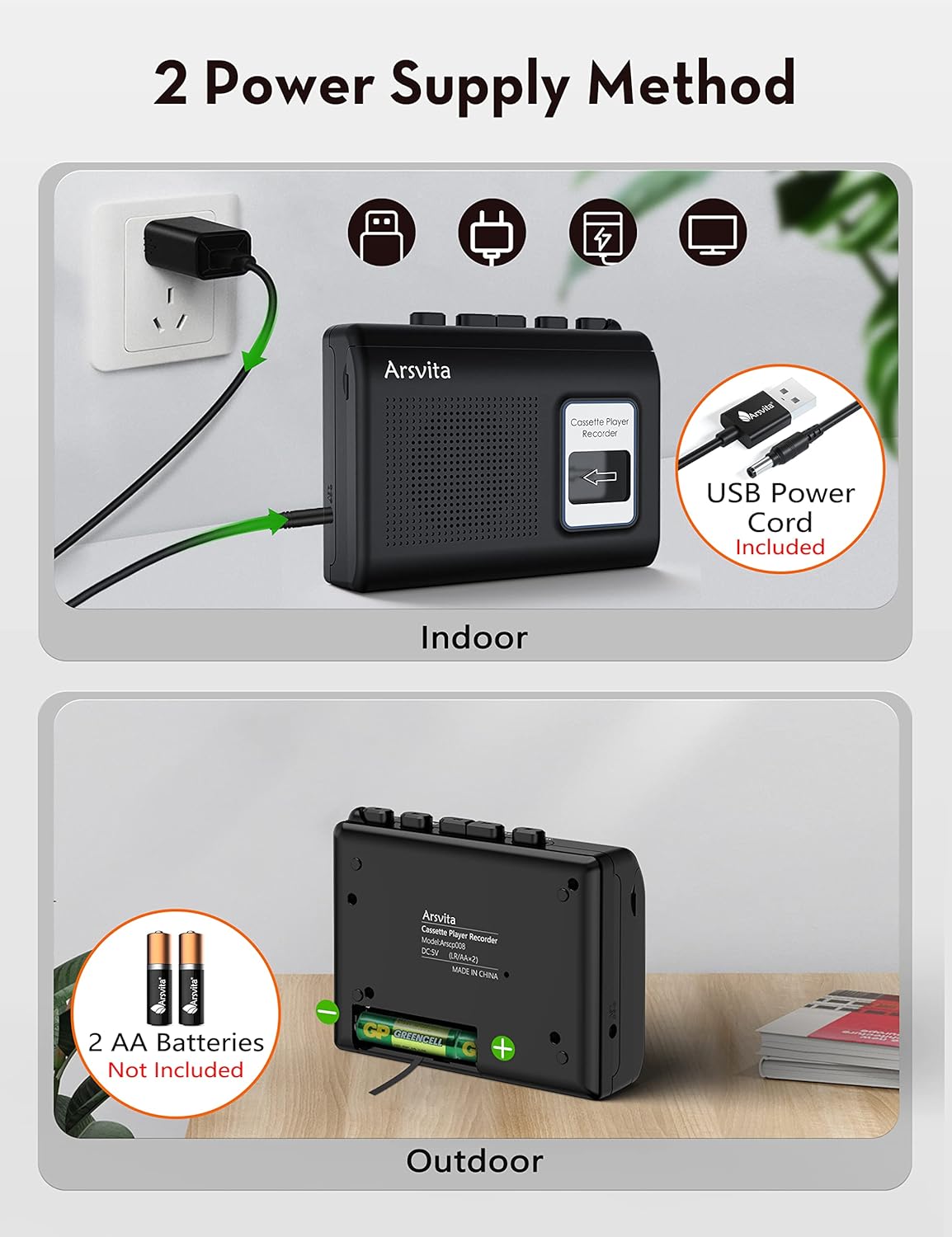 Buy Arsvita Walkman Cassette Player, Portable Tape Recorder, Buildin