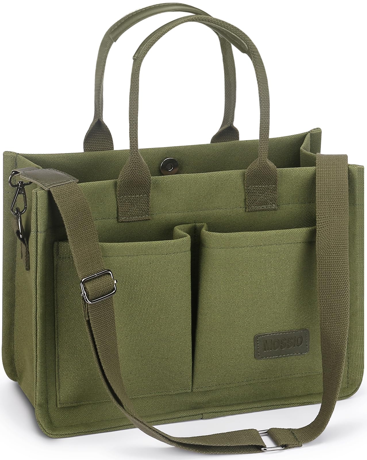 Mossio Large Canvas Tote Bag for Women with Pockets - Laptop Crossbody Work Tote Bag Everyday Bag Shoulder Purse Handbag