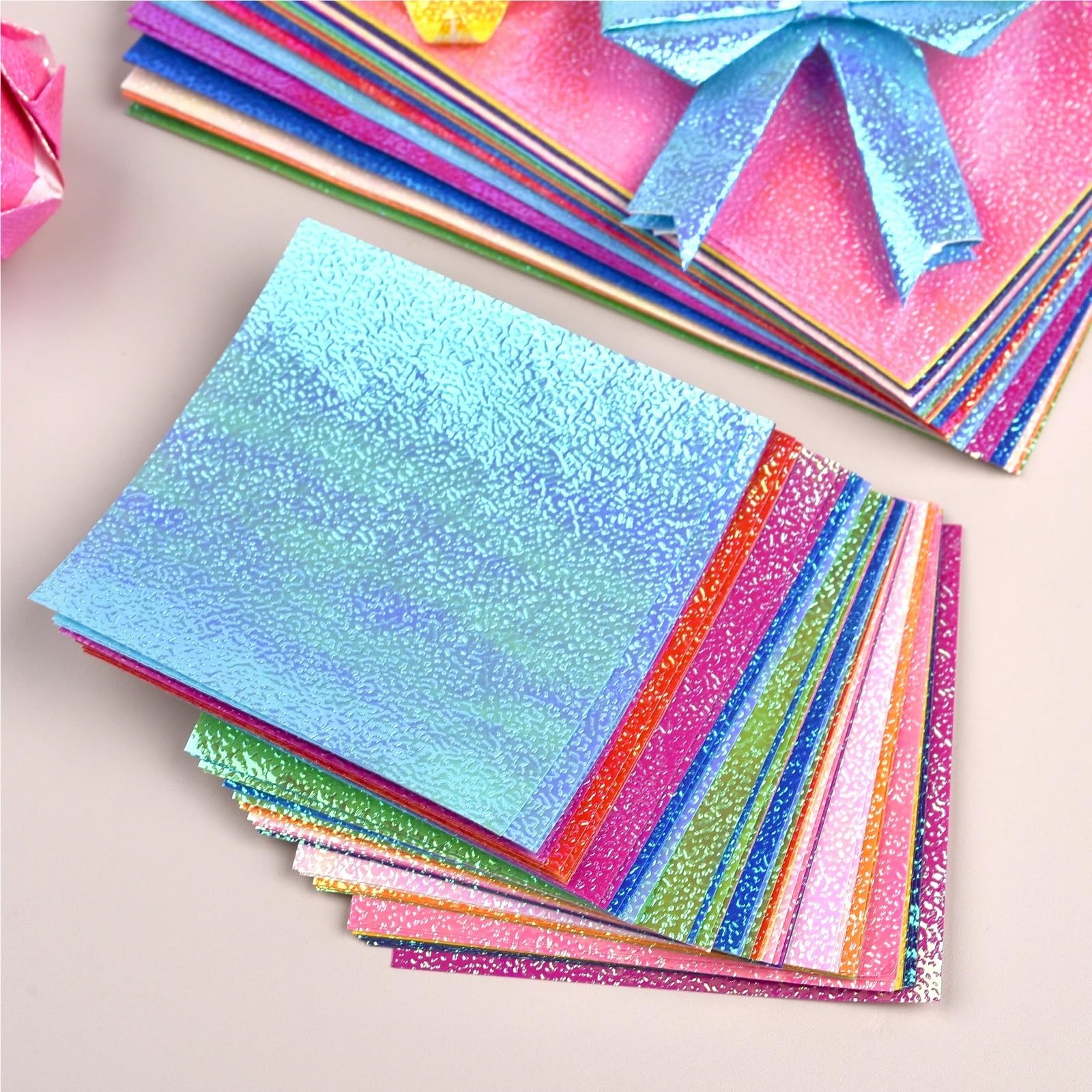 Brokatowy karton 300 szt. metaliczny perłowy papier kartonowy błyszczący DIY błyszczące rzemiosło na ślub, album do scrapbookingu, karty dekoracja imprezowa (20 cm x 20 cm)
