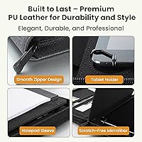 Vista 6 de Funda universal Padfolio – Organizador de tablet con soporte para bloc de notas – Compatible con iPad 10ª 11ª generación, iPad Pro 11, iPad 7 8 9