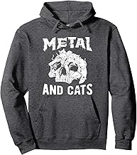 Heavy Metal - Metal And Cats - Hard Rock Biker Rockabilly Pullover Hoodie